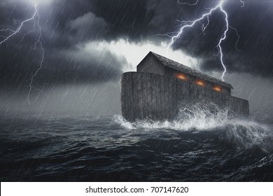 Noah's Ark Vessel In The Genesis Flood Narrative By Which God Spares Noah, His Family, And A Remnant Of All The World's Animals From A World-engulfing Flood.