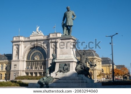 Noble Gabor Baross de Bellus was a Hungarian statesman in hungarian parliament and Budapest eastern railway station or Keleti palyaudvar.