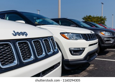 Noblesville - Circa August 2018: Jeep Compass on display at a Chrysler Jeep dealership. The four subsidiaries of Stellantis FCA are Chrysler, Dodge, Jeep and Ram Trucks.