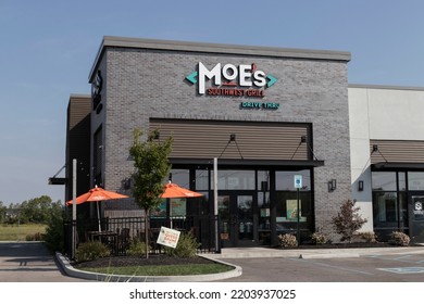 Noblesville - Circa September 2022: Moe's Southwest Grill Fast Food Restaurant. There Are More Than 600 Moe's Southwest Grilles In The US And Abroad.