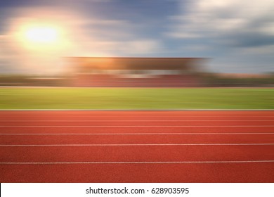 nobody running track for athletic competition, empty motion blur race background for training - Shutterstock ID 628903595