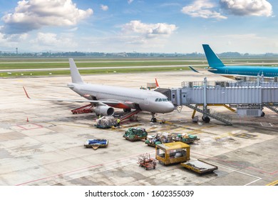 Noi Bai International Airport In Hanoi In A Summer Day