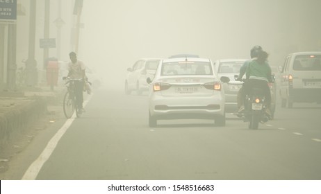 Noida, India - Nov 03 2019: Noida Pollution Level Gone Worst Above 480 AQI