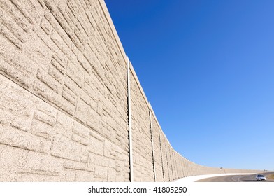 Noise Barrier Fence On The Highway