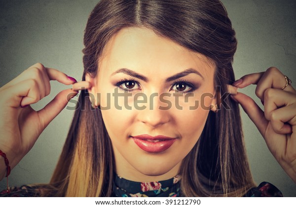 Noise Control Young Woman Ear Plugs Stock Photo 391212790 Shutterstock