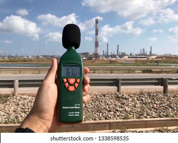 Noise Monitoring Using Sound Level Meter At A Flare Area At A Refinery