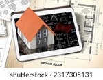 Noise reduction, measuring and control in buildings activity and construction industry - concept with formulas and project of passive acoustic requirements with digital tablet and home model