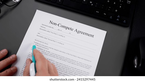 Non Compete Agreement. Business Competition Contract And Law