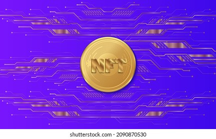 Non Fungible Token (NFT) background illustration - Shutterstock ID 2090870530