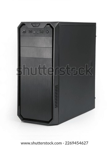 non named black computer case or personal computer or workstation pc