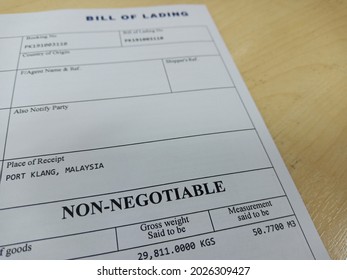 Non Negotiable Bill of Lading or BL is a document issued by a carrier (or their agent) to acknowledge receipt of cargo for shipment.