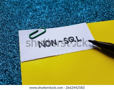Non - sql writting on blue background.