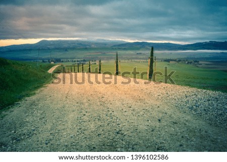 Similar – Image, Stock Photo Road to nowhere Field Hill