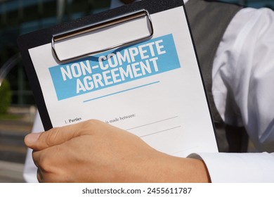 Non-compete agreement is shown using a text