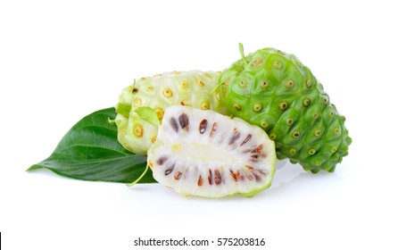 Noni Fruit On White Background