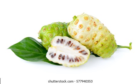 Noni Fruit On White Background