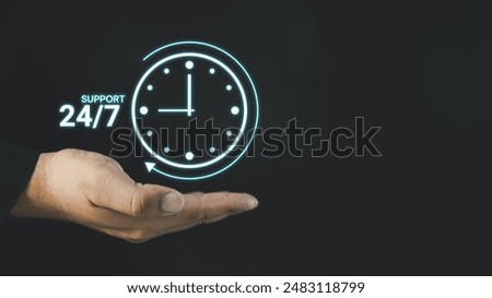 Similar – Image, Stock Photo Woman calling on phone wearing blue dress and silver wristwatch