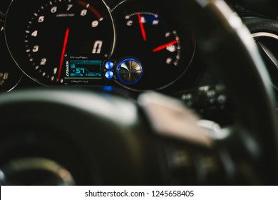 Nonthaburi - Nov 2018 : Interior Of Blue Mazda RX8 With 2Jz-GTE Engine Recaro Seat, Sunroof In Nonthaburi,Thailand Shoot By Vapixs Photography.