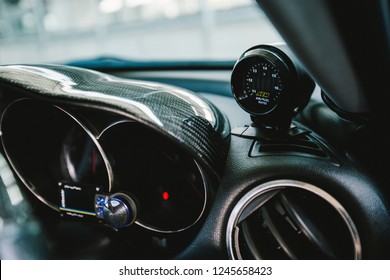 Nonthaburi - Nov 2018 : Interior Of Blue Mazda RX8 With 2Jz-GTE Engine Recaro Seat, Sunroof In Nonthaburi,Thailand Shoot By Vapixs Photography.