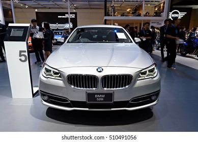 NONTHABURI, THAILAND - DECEMBER 1: The BMW 528i is on display at the 32nd Thailand International Motor Expo 2015 on December 1, 2015 in Nonthaburi, Thailand.