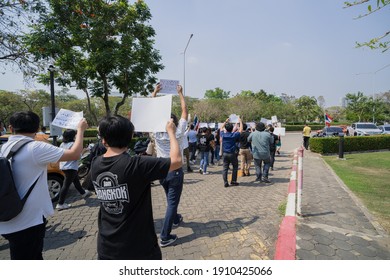 Nonthaburi, Thailand - February 1, 2021 : Protest By Bar Owners And Suppliers Against Unfair Alcohol Restriction