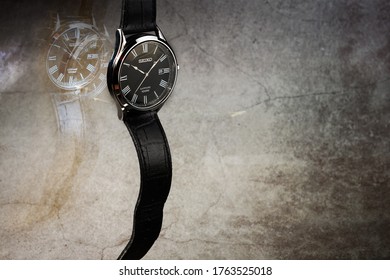 Nonthaburi , THAILAND - June 25 2020 : Seiko Wrist Watch Product Shot : Show Watch Movement Hanging