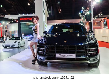 NONTHABURI, THAILAND - MARCH 25: The Porsche Macan turbo is on display at the 35th Bangkok International Motor Show 2014 on March 25, 2014 in Nonthaburi, Thailand.