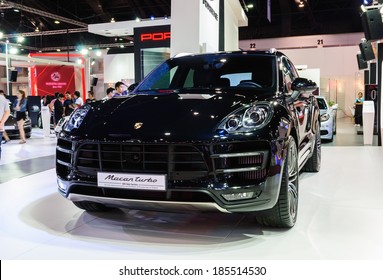 NONTHABURI, THAILAND - MARCH 31: The Porsche Macan turbo is on display at the 35th Bangkok International Motor Show 2014 on March 31, 2014 in Nonthaburi, Thailand.