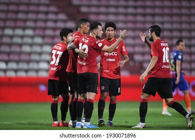 Nonthaburi-thailand-23feb2021:Player Of Scg Muangthong In Action During Thaileague Between Scg Muangthong Against Port Fc At Scg Stadium,thailand