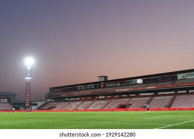 Nonthaburi-thailand-23feb2021:Scg Stadium During Thaileague Between Scg Muangthong Against Port Fc At Scg Stadium,thailand