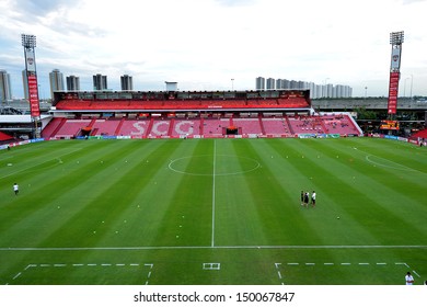 NONTHABURI,THAILAND-AUGUST 14, 2013: The SCG Stadium Home Of Muangthong United Football Club Certified Standard Of Asian Football Confederation At SCG Stadium On August 14, 2013 In Nonthaburi,Thailand