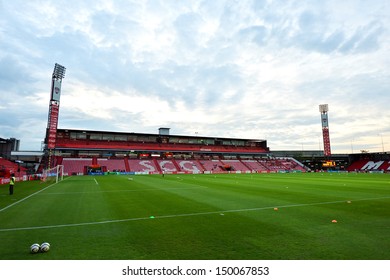 NONTHABURI,THAILAND-AUGUST 14, 2013: The SCG Stadium Home Of Muangthong United Football Club Certified Standard Of Asian Football Confederation At SCG Stadium On August 14, 2013 In Nonthaburi,Thailand