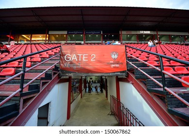 NONTHABURI,THAILAND-AUGUST 14, 2013: The SCG Stadium Home Of Muangthong United Football Club Certified Standard Of Asian Football Confederation At SCG Stadium On August 14, 2013 In Nonthaburi,Thailand