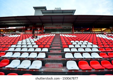 NONTHABURI,THAILAND-AUGUST 14, 2013: The SCG Stadium Home Of Muangthong United Football Club Certified Standard Of Asian Football Confederation At SCG Stadium On August 14, 2013 In Nonthaburi,Thailand