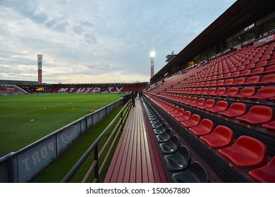 NONTHABURI,THAILAND-AUGUST 14, 2013: The SCG Stadium Home Of Muangthong United Football Club Certified Standard Of Asian Football Confederation At SCG Stadium On August 14, 2013 In Nonthaburi,Thailand