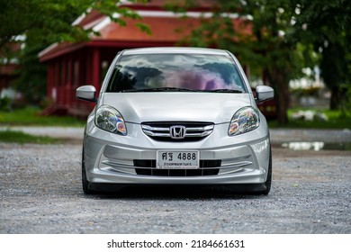 Nonthaburi,Thailand-July 2022:Honda Brio Amaze 1.2 i-vtec 2014
