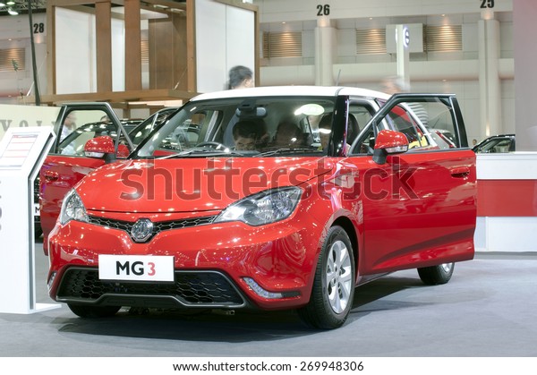 Nonthburi,Thailand - APRIL 01, 2015:\
New launch MG6,a mid-size car produced by MG Motor,showed in\
Thailand the 36th Bangkok International Motor Show on 01 APRIL \
2015