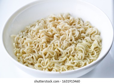 noodles in bowl isolated on white background. 