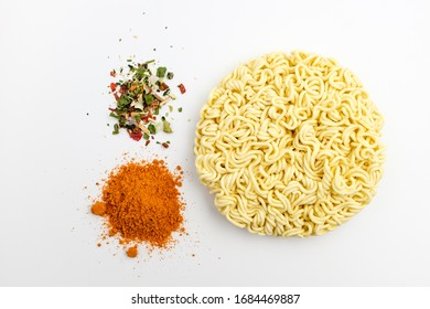 Noodles and soup on white background - Shutterstock ID 1684469887