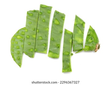 A nopal vegetaable leaf chopped