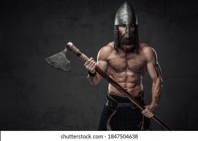 Muscular Bearded Man Stands Near Barbell Stock Photo (Edit Now) 1967148691