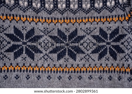 Nordic Knit Pattern Background. Texture Christmas gray sweater