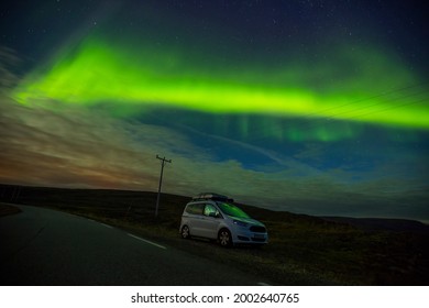 Nordkapp, Norway; September 2016: Northern Lights in Nordkapp, Northern Norway. Europe.