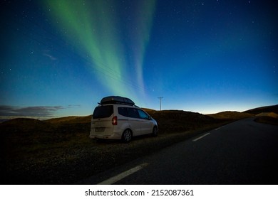 Nordkapp, Norway; September 2016: Northern Lights in Nordkapp, Northern Norway. Europe.