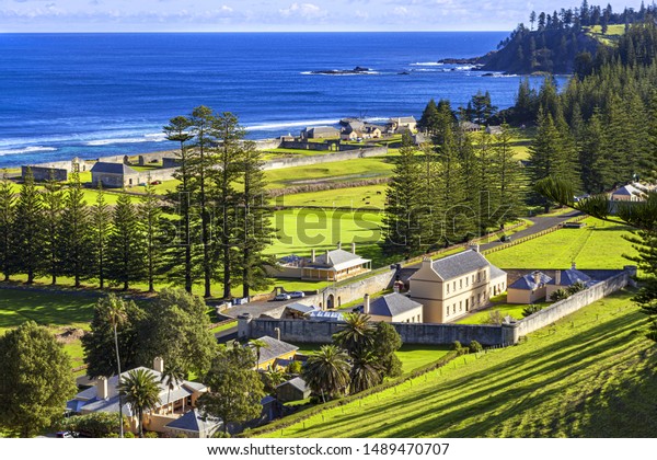 Norfolk Island, South Pacific, Australia:\
Some\
of the many convict buildings in the area of outstanding national\
significance at Kingston. The administrative capital of Norfolk\
Island.
