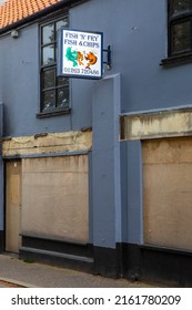 Norfolk, UK - May 17th 2022: A Fish And Chip Shop That Has Gone Out Of Business, In The UK.