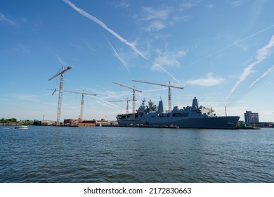 Norfolk, VA, USA - June 22, 2022: Photo Of General Dynamics Nassco Shipyard