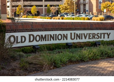 Norfolk, Virginia - United States - October 14, 2022: Old Dominion University Sign