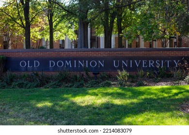 Norfolk, Virginia - United States - October 14, 2022: Old Dominion University Sign