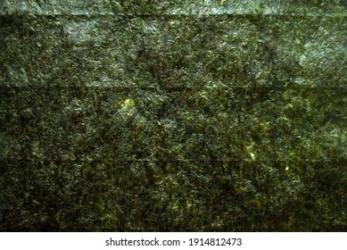 Nori Leaf Texture -  Used To Wrap Rice For Sushi. Textrure Of Dried Nori Sheet For Background